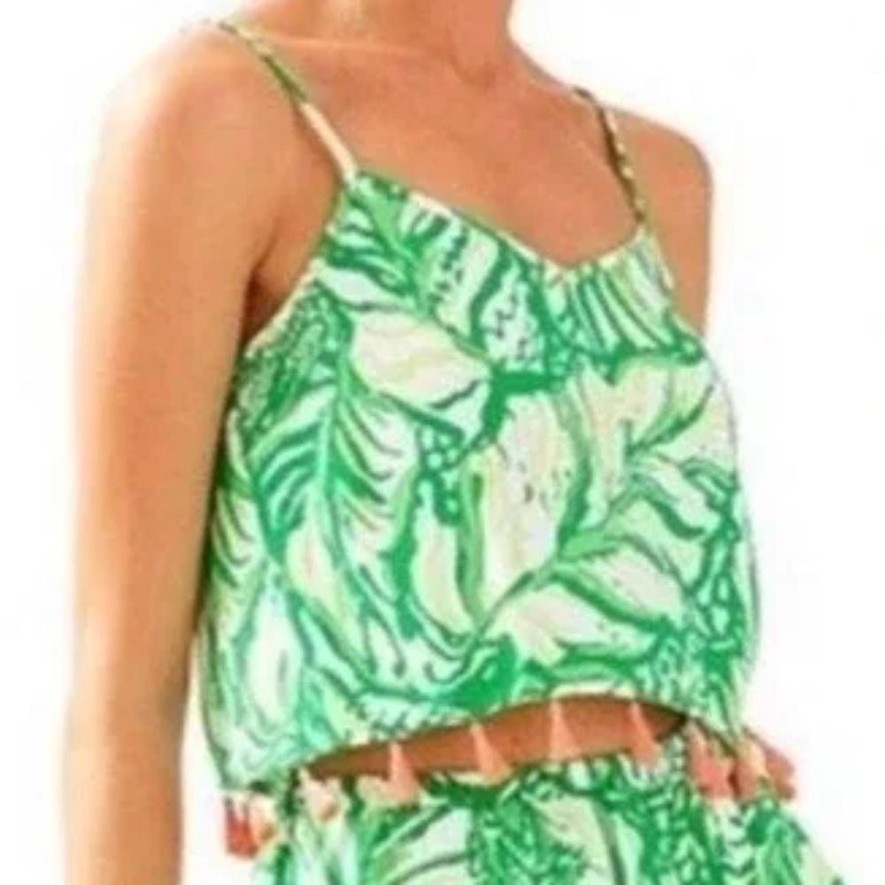 Lilly Pulitzer Ramona Crop Top Toucan Green Coco Loca top - size 00